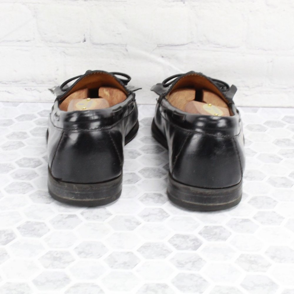 Cole Haan Black Leather Kilt Tassel Loafers Slip-on Dress Shoes Size 10 D - Picture 7 of 8